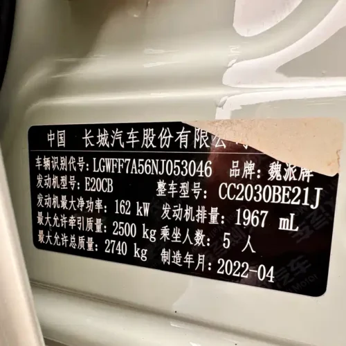 Used GWM Tank 300 2021 2.0T Fenglin Iron Cavalry