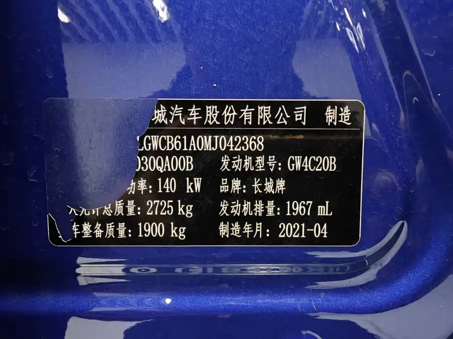 Used GWM Cannon 2021 2.0T commercial version automatic gasoline two-wheel drive elite long box GW4C20B